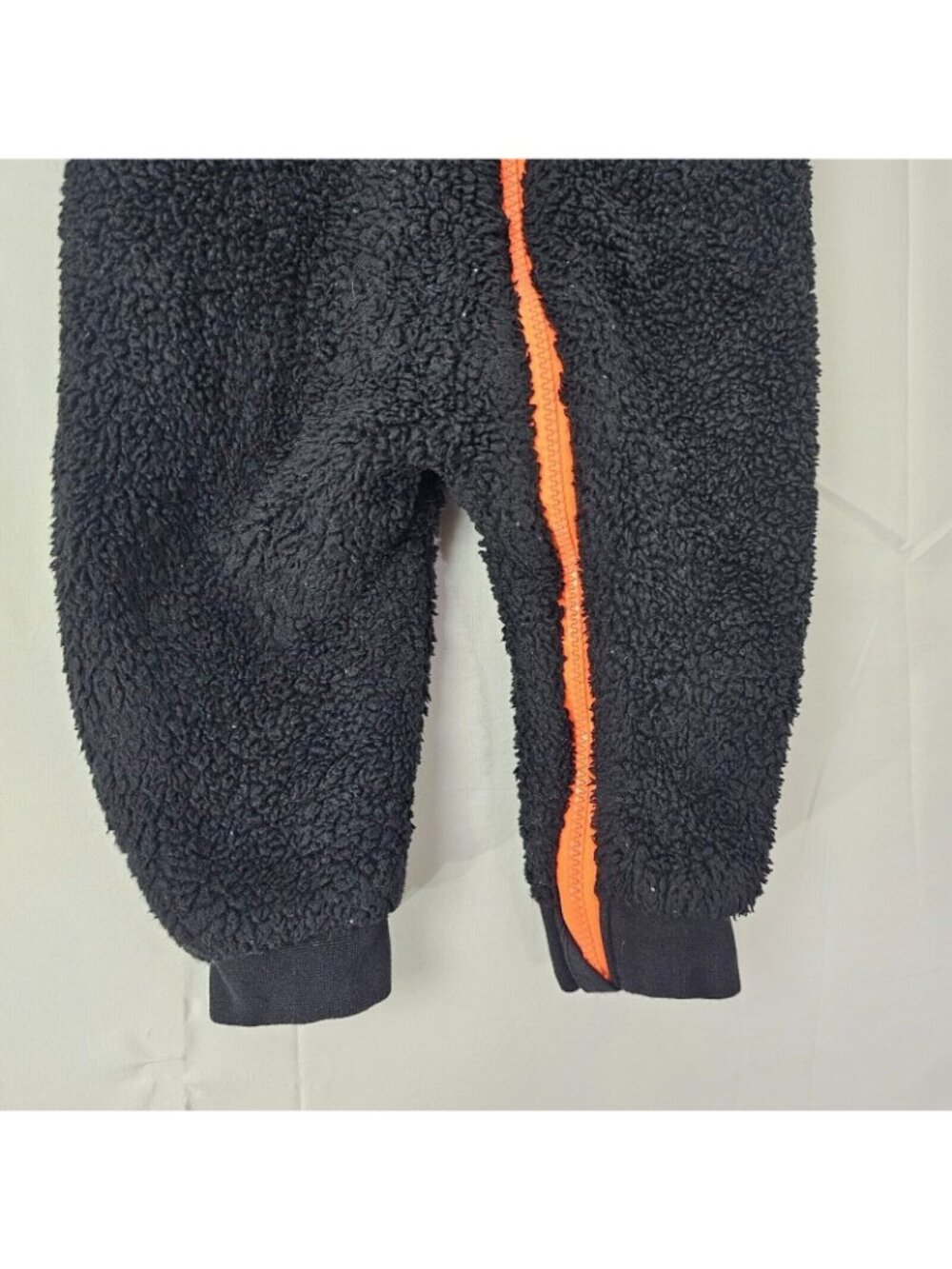 Nike Baby Sherpa Fleece Coverall 12M Black Full Zip Hooded One Piece Snowsuit - Picture 4 of 11